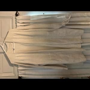 Universal Thread Cream Ribbed Open-Front Cardigan Sweater